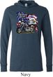 Mens Biker Shirt American Pride Motorcycle Lightweight Hoodie Tee