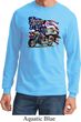Mens Biker Shirt American Pride Motorcycle Long Sleeve Tee T-Shirt