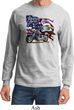 Mens Biker Shirt American Pride Motorcycle Long Sleeve Tee T-Shirt