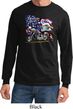 Mens Biker Shirt American Pride Motorcycle Long Sleeve Tee T-Shirt