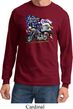 Mens Biker Shirt American Pride Motorcycle Long Sleeve Tee T-Shirt