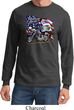 Mens Biker Shirt American Pride Motorcycle Long Sleeve Tee T-Shirt