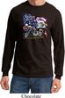 Mens Biker Shirt American Pride Motorcycle Long Sleeve Tee T-Shirt