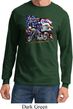 Mens Biker Shirt American Pride Motorcycle Long Sleeve Tee T-Shirt