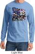 Mens Biker Shirt American Pride Motorcycle Long Sleeve Tee T-Shirt