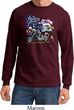 Mens Biker Shirt American Pride Motorcycle Long Sleeve Tee T-Shirt