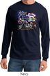 Mens Biker Shirt American Pride Motorcycle Long Sleeve Tee T-Shirt