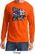 Mens Biker Shirt American Pride Motorcycle Long Sleeve Tee T-Shirt