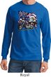Mens Biker Shirt American Pride Motorcycle Long Sleeve Tee T-Shirt
