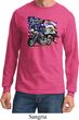 Mens Biker Shirt American Pride Motorcycle Long Sleeve Tee T-Shirt