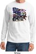 Mens Biker Shirt American Pride Motorcycle Long Sleeve Tee T-Shirt