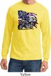 Mens Biker Shirt American Pride Motorcycle Long Sleeve Tee T-Shirt