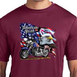 Mens Biker Shirt American Pride Motorcycle Moisture Wicking Tee