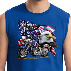 Mens Biker Shirt American Pride Motorcycle Muscle Tee T-Shirt