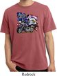 Mens Biker Shirt American Pride Motorcycle Pigment Dyed Tee T-Shirt