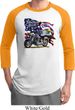 Mens Biker Shirt American Pride Motorcycle Raglan Tee T-Shirt