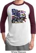 Mens Biker Shirt American Pride Motorcycle Raglan Tee T-Shirt