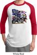 Mens Biker Shirt American Pride Motorcycle Raglan Tee T-Shirt