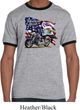 Mens Biker Shirt American Pride Motorcycle Ringer Tee T-Shirt
