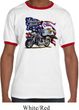 Mens Biker Shirt American Pride Motorcycle Ringer Tee T-Shirt