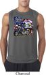 Mens Biker Shirt American Pride Motorcycle Sleeveless Tee T-Shirt