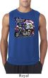 Mens Biker Shirt American Pride Motorcycle Sleeveless Tee T-Shirt