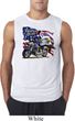 Mens Biker Shirt American Pride Motorcycle Sleeveless Tee T-Shirt
