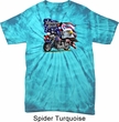 Mens Biker Shirt American Pride Motorcycle Spider Tie Dye Tee T-shirt