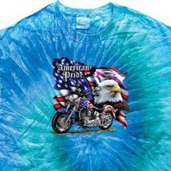 Mens Biker Shirt American Pride Motorcycle Tie Dye Tee T-shirt