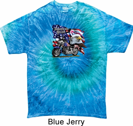 Mens Biker Shirt American Pride Motorcycle Tie Dye Tee T-shirt