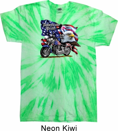 Mens Biker Shirt American Pride Motorcycle Twist Tie Dye Tee T-shirt