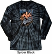 Mens Biker Shirt Built To Last Long Sleeve Tie Dye Tee T-shirt