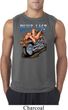 Mens Biker Shirt Built To Last Sleeveless Tee T-Shirt