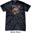 Mens Biker Shirt Built To Last Spider Tie Dye Tee T-shirt