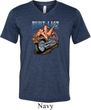 Mens Biker Shirt Built To Last Tri Blend V-neck Tee