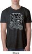 Mens Biker Shirt Chopper Cross Skeleton Burnout Tee T-Shirt
