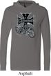 Mens Biker Shirt Chopper Cross Skeleton Lightweight Hoodie Tee