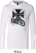 Mens Biker Shirt Chopper Cross Skeleton Lightweight Hoodie Tee