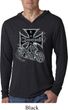 Mens Biker Shirt Chopper Cross Skeleton Lightweight Hoodie Tee T-Shirt