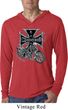 Mens Biker Shirt Chopper Cross Skeleton Lightweight Hoodie Tee T-Shirt