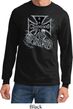 Mens Biker Shirt Chopper Cross Skeleton Long Sleeve Tee T-Shirt