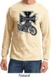 Mens Biker Shirt Chopper Cross Skeleton Long Sleeve Tee T-Shirt