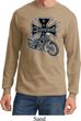 Mens Biker Shirt Chopper Cross Skeleton Long Sleeve Tee T-Shirt