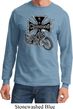 Mens Biker Shirt Chopper Cross Skeleton Long Sleeve Tee T-Shirt