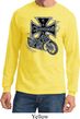 Mens Biker Shirt Chopper Cross Skeleton Long Sleeve Tee T-Shirt