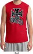 Mens Biker Shirt Chopper Cross Skeleton Muscle Tee T-Shirt