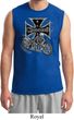 Mens Biker Shirt Chopper Cross Skeleton Muscle Tee T-Shirt