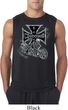 Mens Biker Shirt Chopper Cross Skeleton Sleeveless Tee T-Shirt