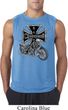 Mens Biker Shirt Chopper Cross Skeleton Sleeveless Tee T-Shirt