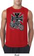Mens Biker Shirt Chopper Cross Skeleton Sleeveless Tee T-Shirt